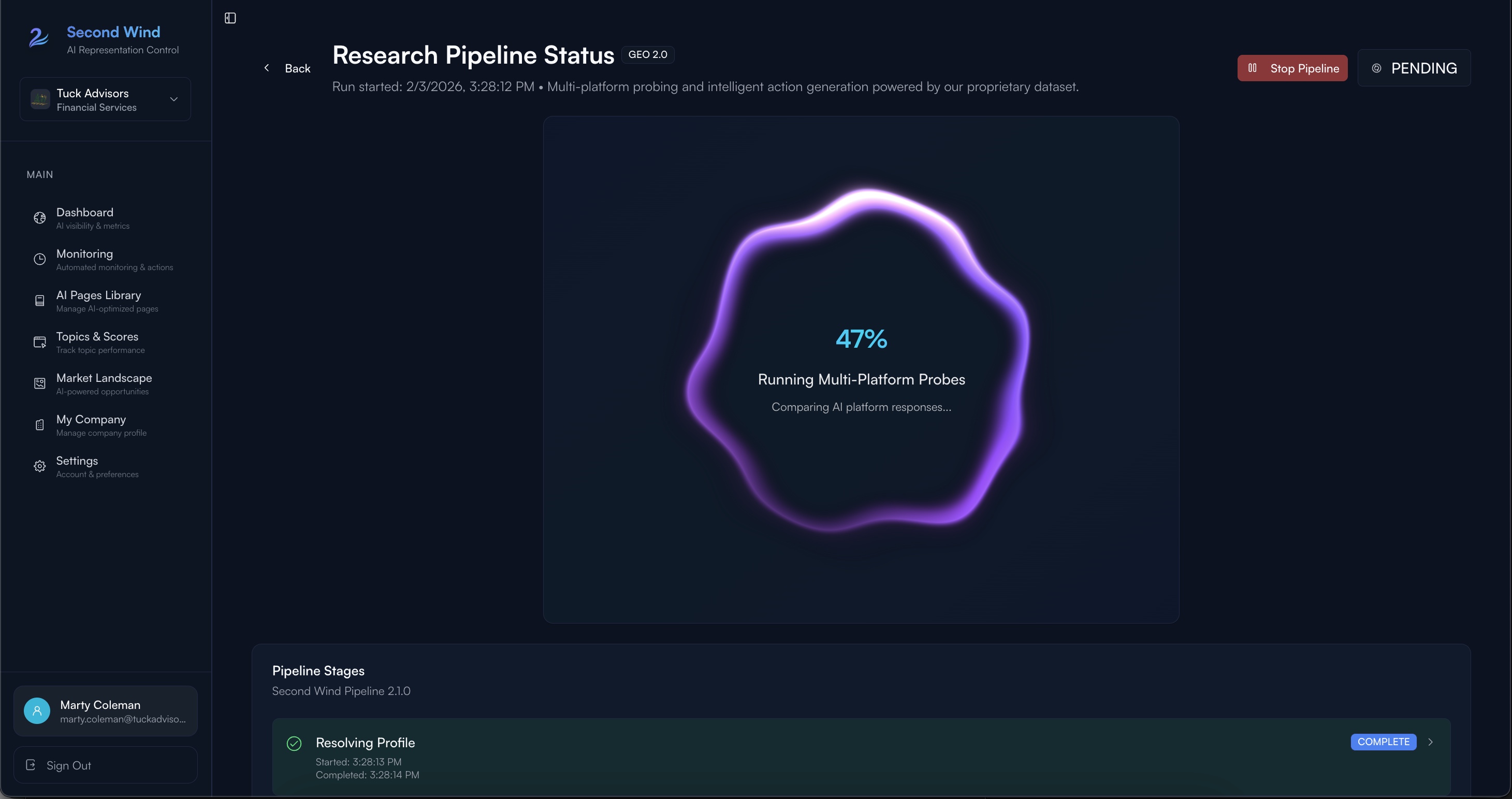 Research Pipeline Platform Screenshot 1